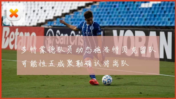 多特蒙德队员动态施洛特贝克留队可能性五成聚勒确认将离队